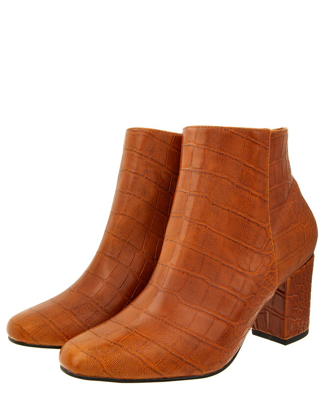 Cindy Croc Ankle Boots, Tan (TAN), large