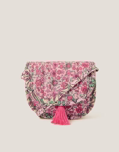 Floral Quilted Cross Body Bag, , large