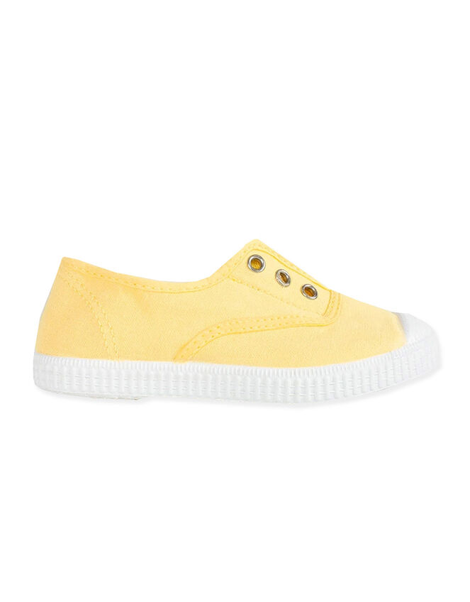 Hampton Canvas Plum Plimsolls, Yellow (LEMON), large