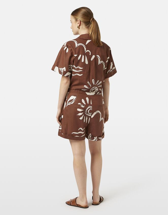 Scotch & Soda Sun Print Playsuit, Brown (BROWN), large