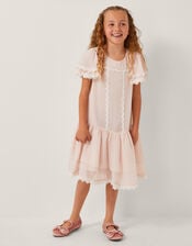 Antonia Drop Waist Flower Dress, Pink (PINK), large