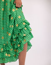 Sundress Pooja Strapless Ruffle Midi Dress, Green (GREEN), large