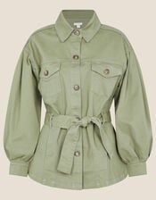 Aisha Cargo Military Jacket, Green (KHAKI), large