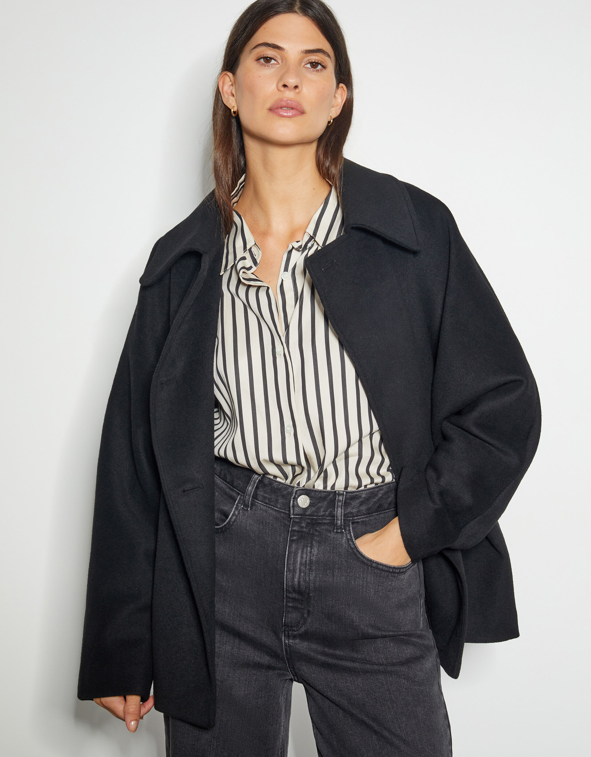 Didi Dolman Sleeve Coat Black | Women's Coats | Monsoon UK.