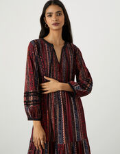 Animal Print Jersey Midi Dress, Red (RED), large