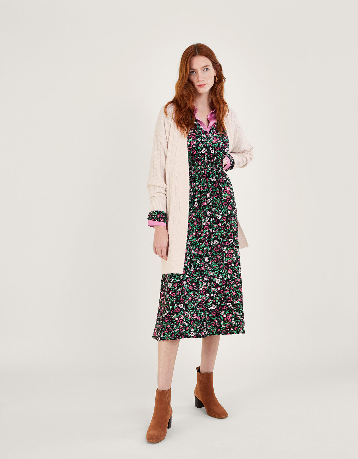 Belted cable knit cardigan hotsell