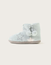 Star Faux Fur Slipper Boots, Grey (GREY), large