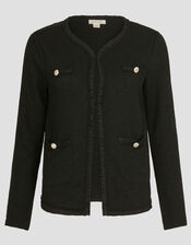 Tina Sparkle Trim Jersey Jacket, Black (BLACK), large