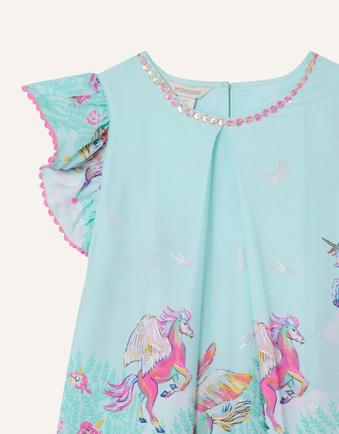 Unicorn Sparkle Swing Dress , Blue (AQUA), large