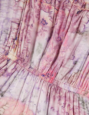 Strappy Marbled Floral Maxi Dress, Pink (PINK), large