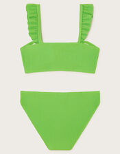 Tie Bow Textured Bikini Set, Green (GREEN), large