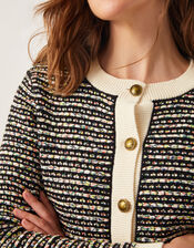 Ness Woven Knit Cardigan, Black (BLACK), large