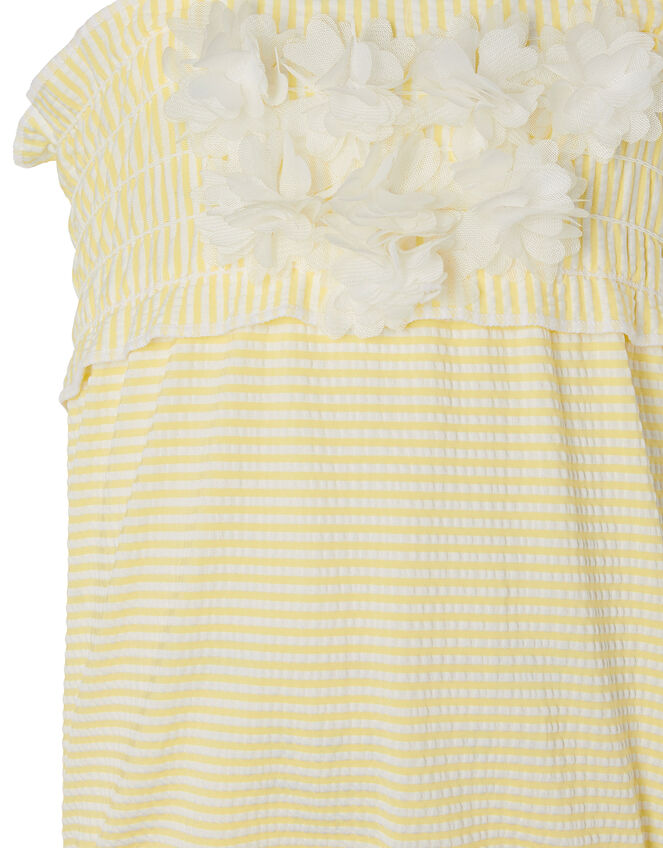 Baby Seersucker Flower Swimsuit , Yellow (YELLOW), large