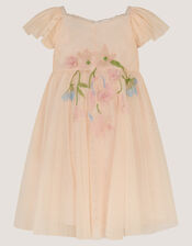 Baby Estella Floral Embroidered Party Dress, Pink (PINK), large