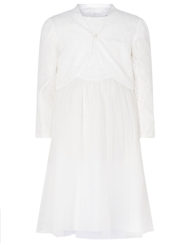 Lace Dress and Cover-Up Bridal Set, Ivory (IVORY), large