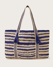 Peter Stripe Straw Bag, , large
