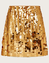 Shonda Sequin Mini Skirt, Gold (GOLD), large
