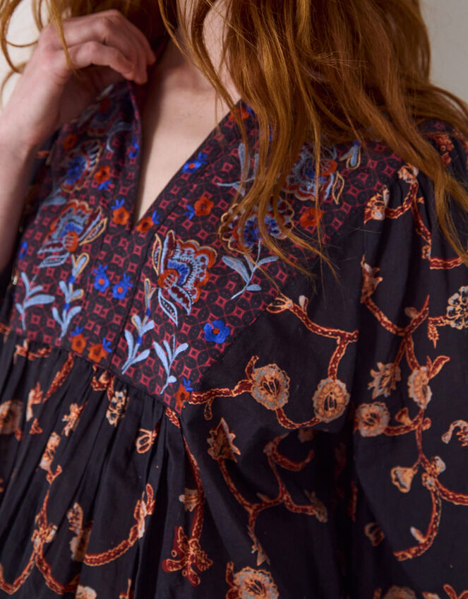 East Elenie Embroidered Floral Blouse, Black (BLACK), large