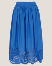 Grace Cutwork Midi Skirt , Blue (COBALT), large