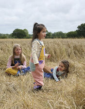 Dotty Dungarees Corduroy Patchwork Dungarees, PASTEL MULTI, large