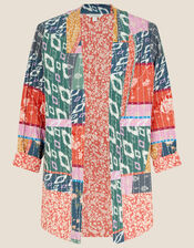Ivannah Kantha Patch Print Jacket, Orange (ORANGE), large