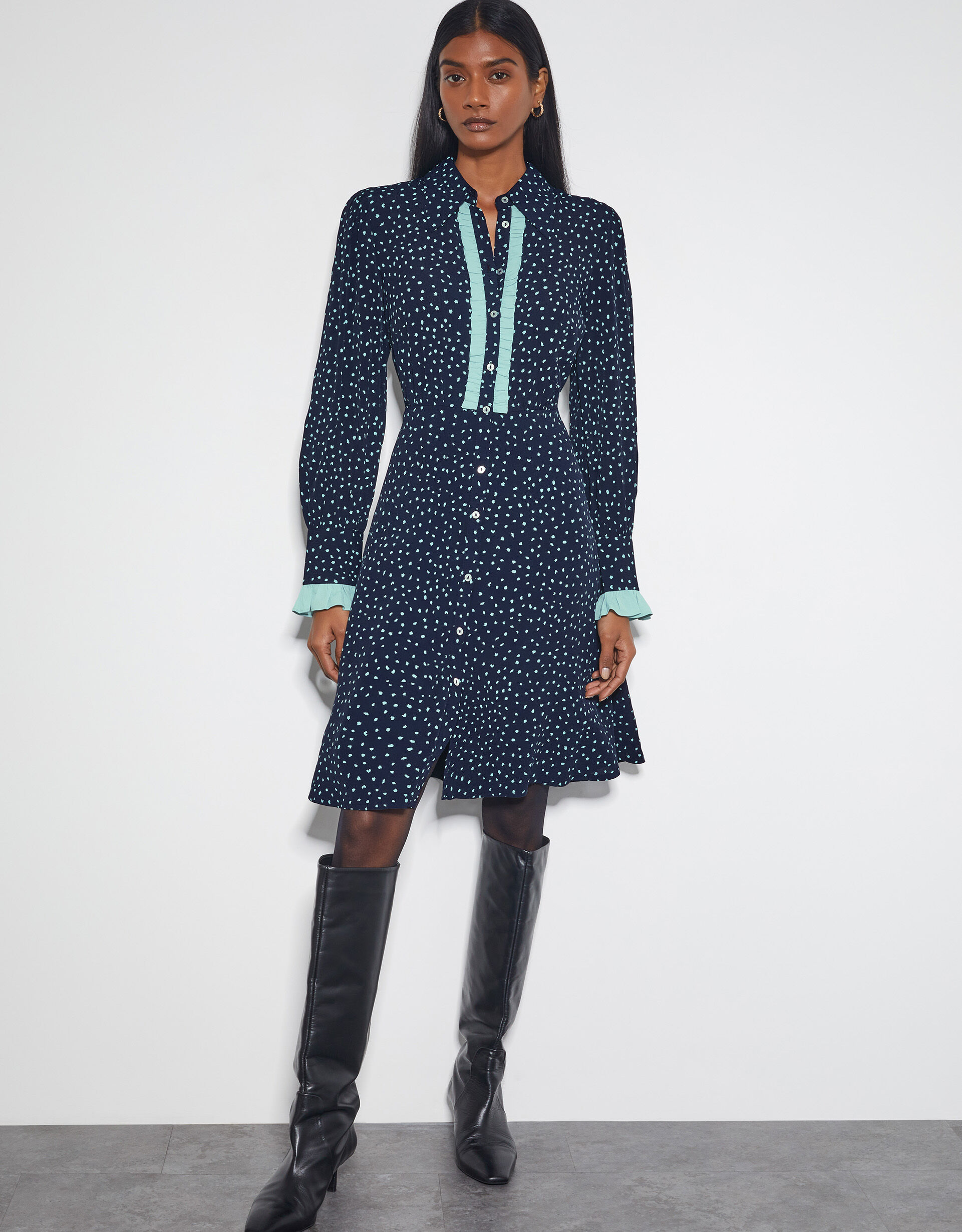 Spot shirt dress cheap