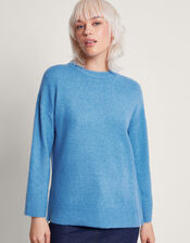Zoya Zip Side Jumper, Blue (BLUE), large