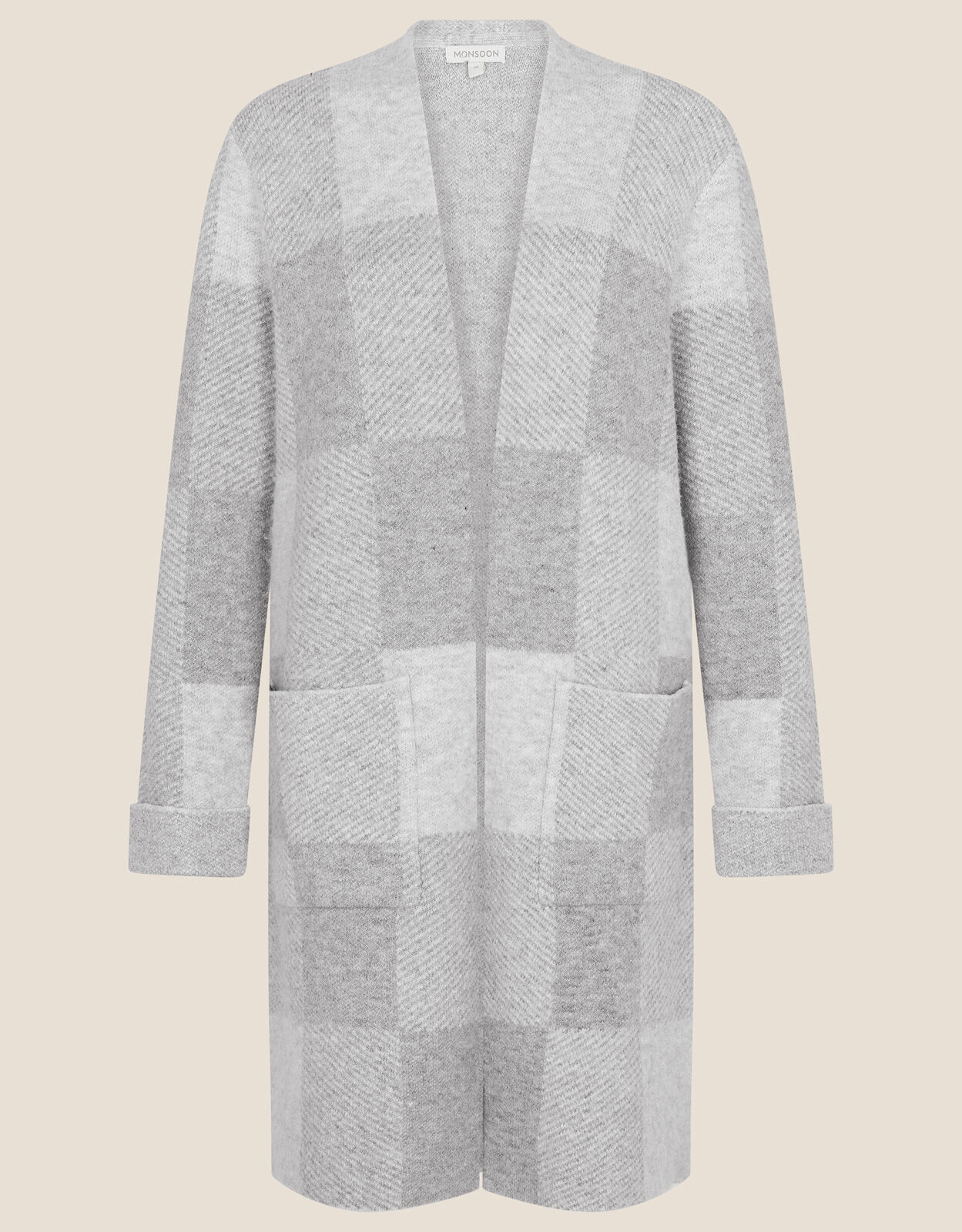 Grey check coatigan deals