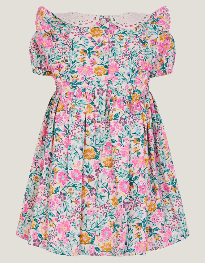 Baby Floral Print Smock Dress, Ivory (IVORY), large