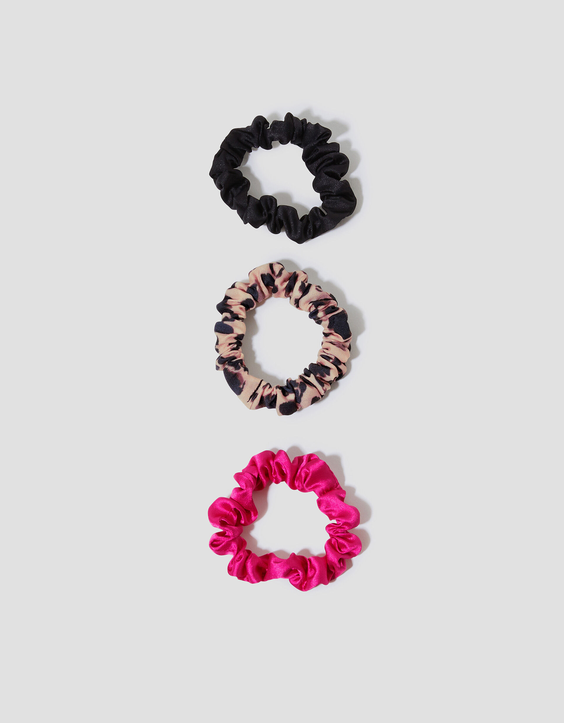 3-Pack Small Mix Hair Scrunchies Brown