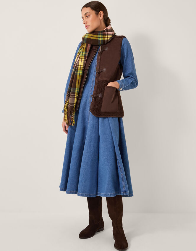 Isadora Denim Midi Dress, MID BLUE, large