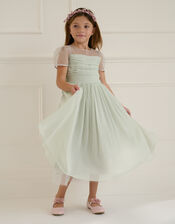 Claire Crinkle Chiffon Dress, Green (SAGE), large
