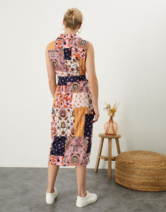 Patch Print Button Through Dress, Multi (MULTI), large