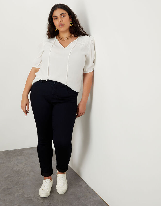 Shirred Shirt with LENZING™ ECOVERO™, Ivory (IVORY), large