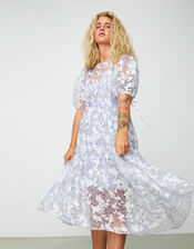 Crās Floral Mesh Dress, Purple (LILAC), large