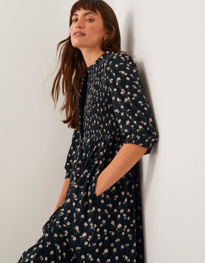 Orielle Print Jersey Midi Dress, Black (BLACK), large
