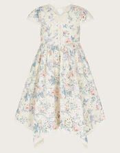 Ashleigh Short Sleeve Broderie Floral Dress, Multi (MULTI), large