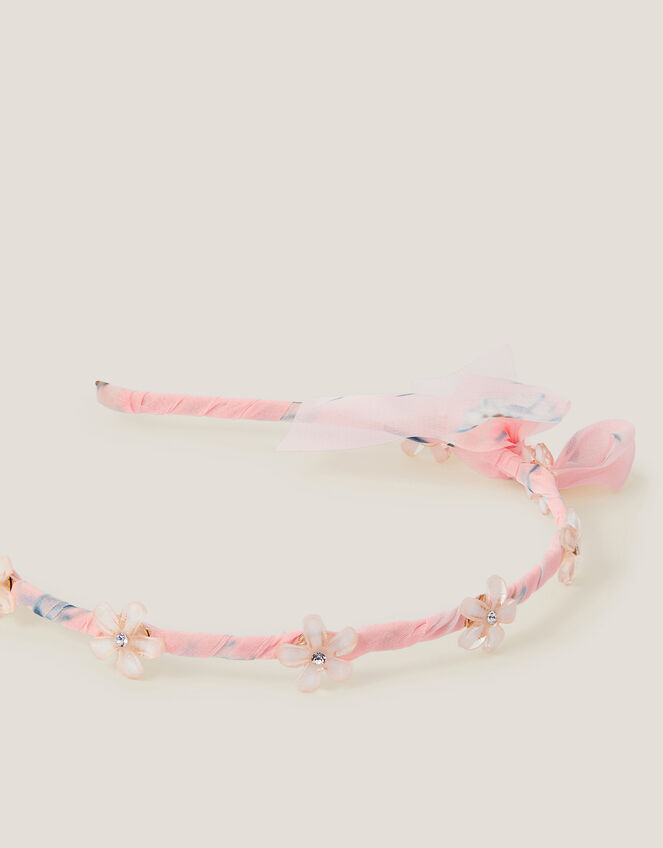 Flower Bow Wrap Headband, , large