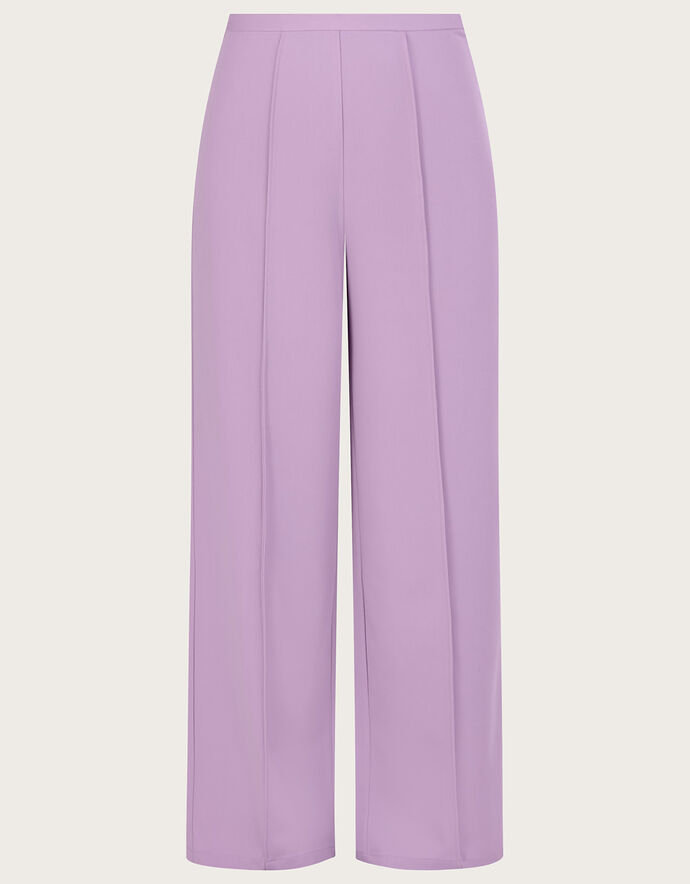 Purple Wide Leg Side Slit Trousers main image 1