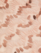 Sequin Ruffle A-Line Dress, Pink (PALE PINK), large