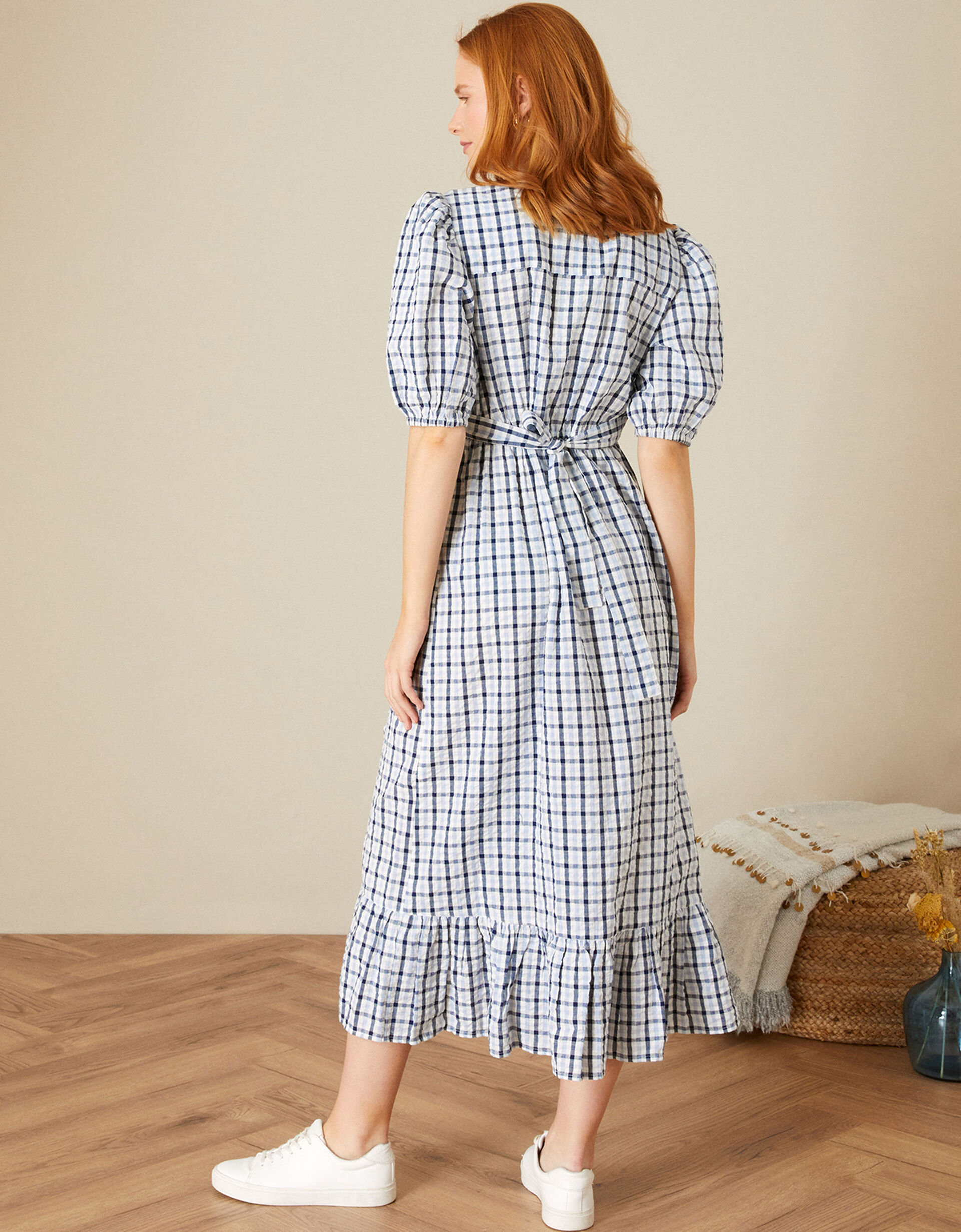 Floess Dolly Bow Dress, Berry/bow Gingham