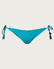 Scallop Bikini Bottoms in Recycled Polyester, Blue (TURQUOISE), large