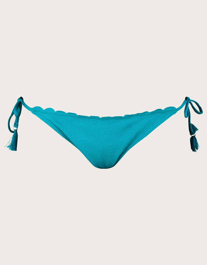 Scallop Bikini Bottoms in Recycled Polyester, Blue (TURQUOISE), large