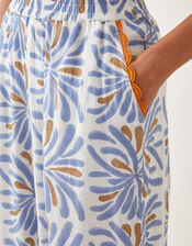 Cece Woodblock Print Harem Trousers, Blue (BLUE), large