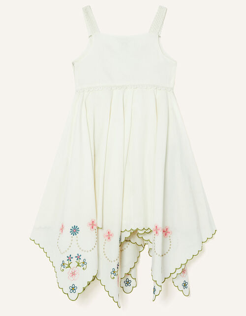 Boutique Butterfly Embroidered Dress, White (WHITE), large