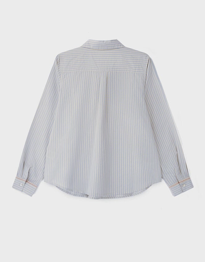 East Piper Striped Cotton Shirt, Blue (BLUE), large