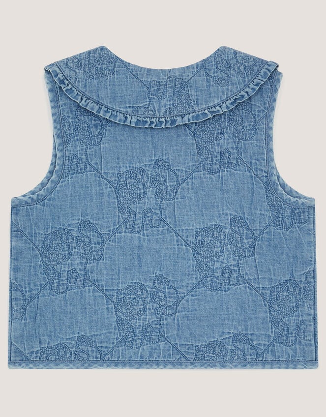 Monsoon x My Little Pony Chambray Quilted Waistcoat, Blue (BLUE), large