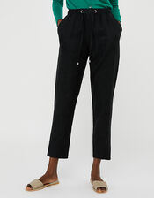 Lightweight Joggers in Pure Linen, Black (BLACK), large
