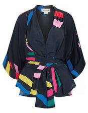 Tallulah and Hope Gloria Print Blouse, Black (BLACK), large