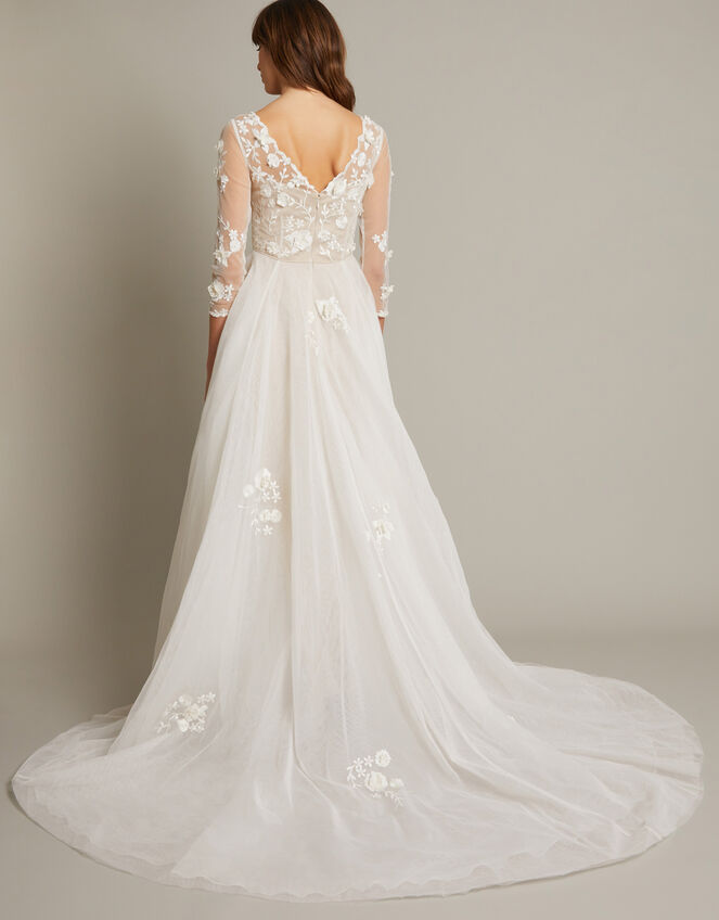 Lucy Embroidered Floral Maxi Wedding Dress, Ivory (IVORY), large